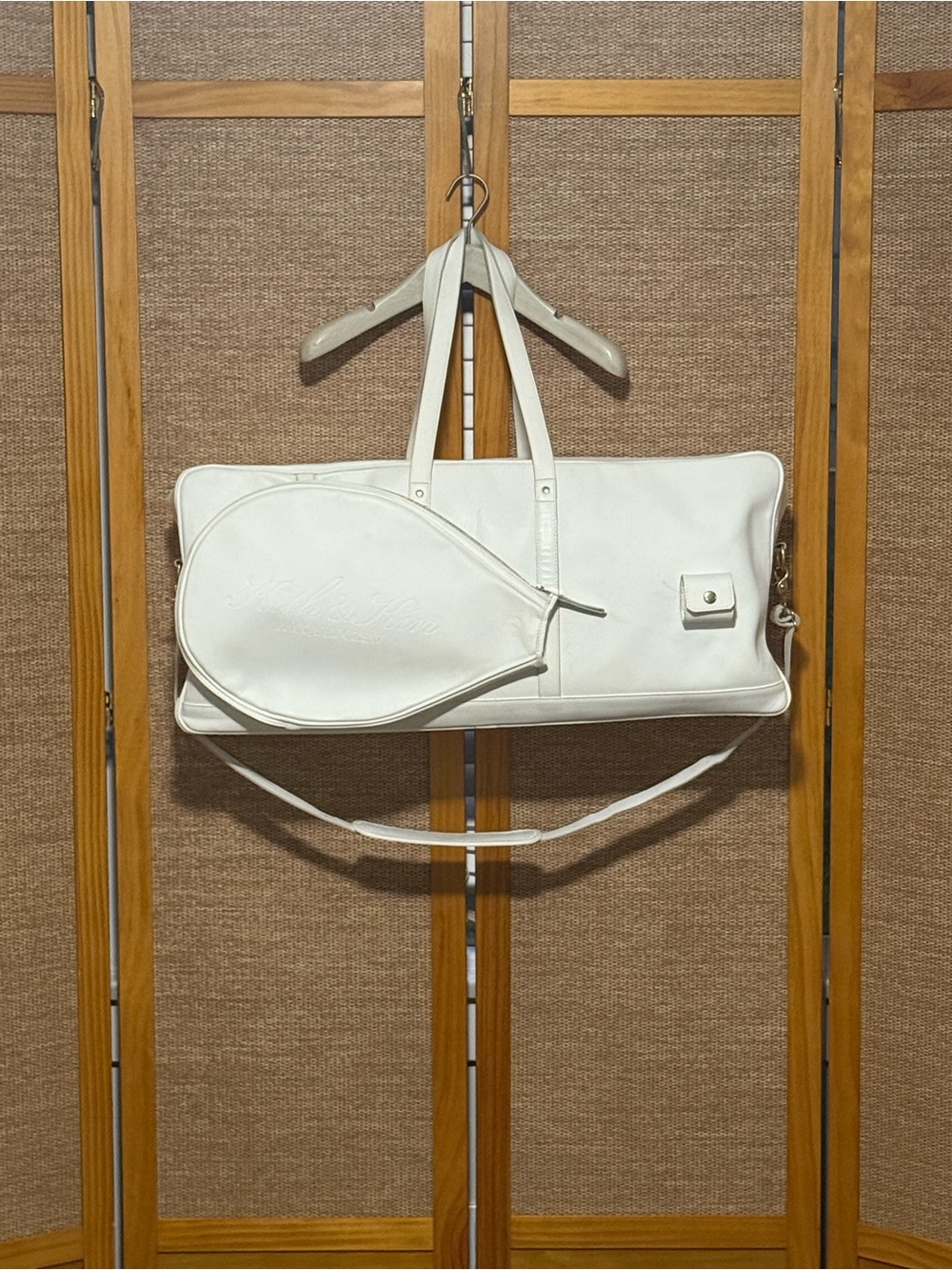 Kith for Wilson Showman White Leather Tennis Bag with Racquet Sleeve